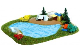 Lake & Camp Site with Tents N Scale
